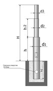 Опора освещения стальная консольная с подземной частью ОКС1-5,0-1,5 1672