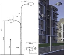 Опора освещения торшерная ОД-2-6,0 "Экслибрис" 1716